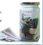 Image: A jar full of money.